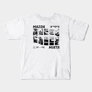 Mazda Miata MX-5 ND Black 'N White 3 Kids T-Shirt